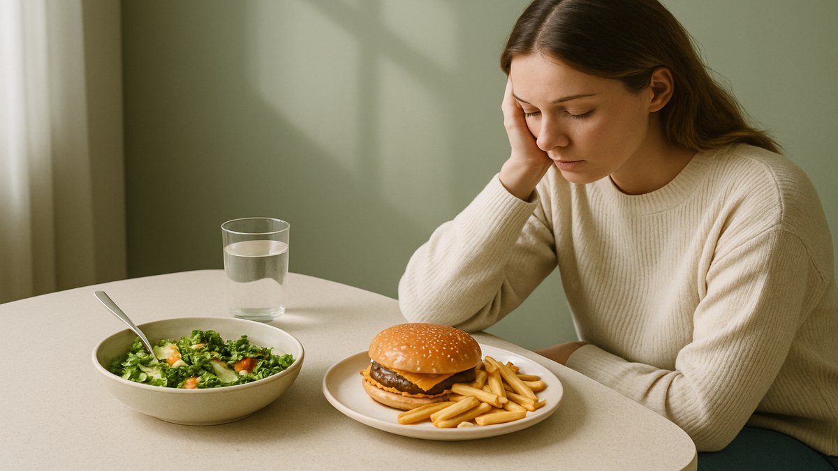 Harvard Study Reveals 32% Higher Depression Risk with Ultra-Processed Foods — illustration